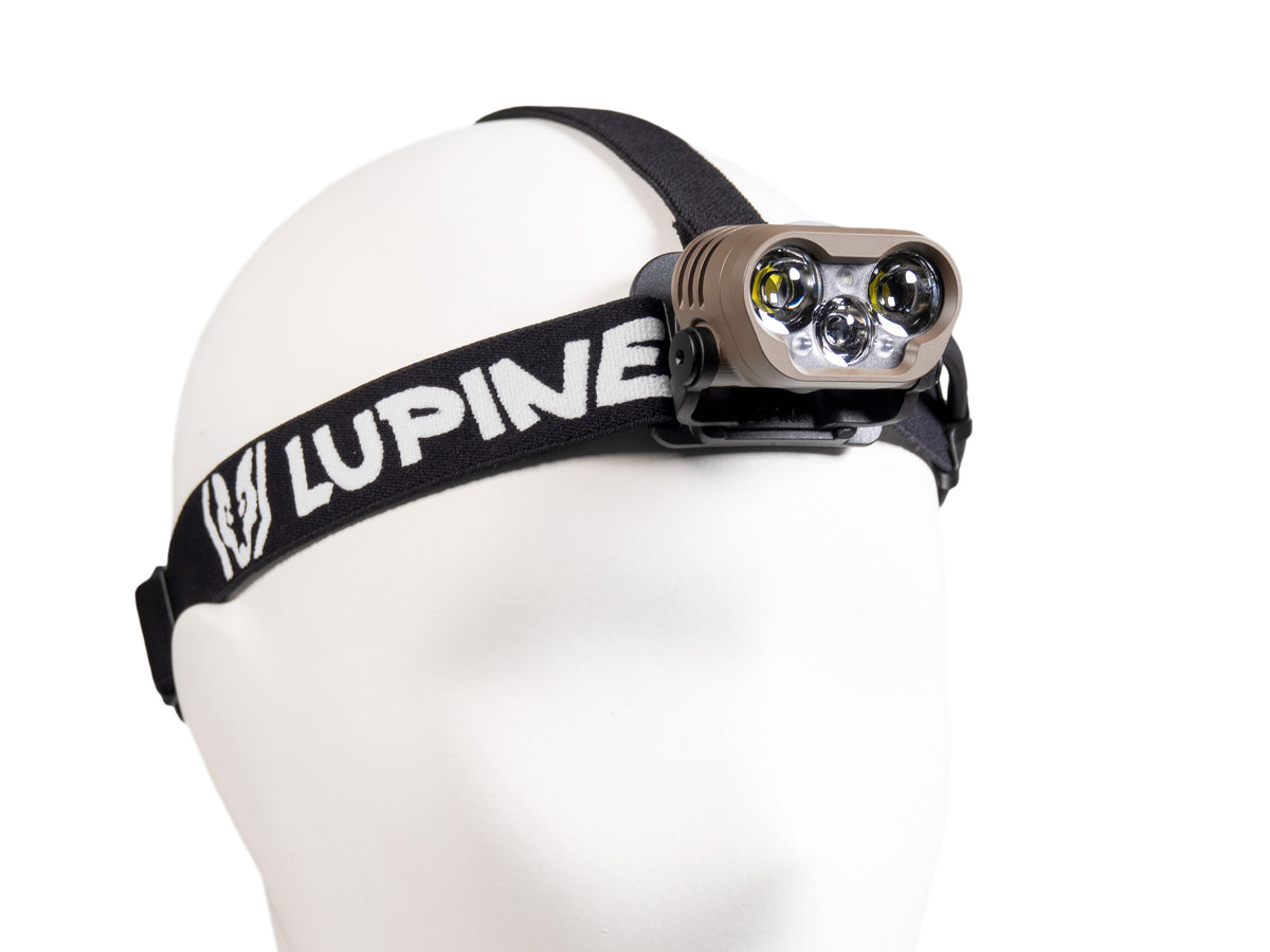 Blika Professional headlamp with Cerakote housing in Dark Earth on the black headband