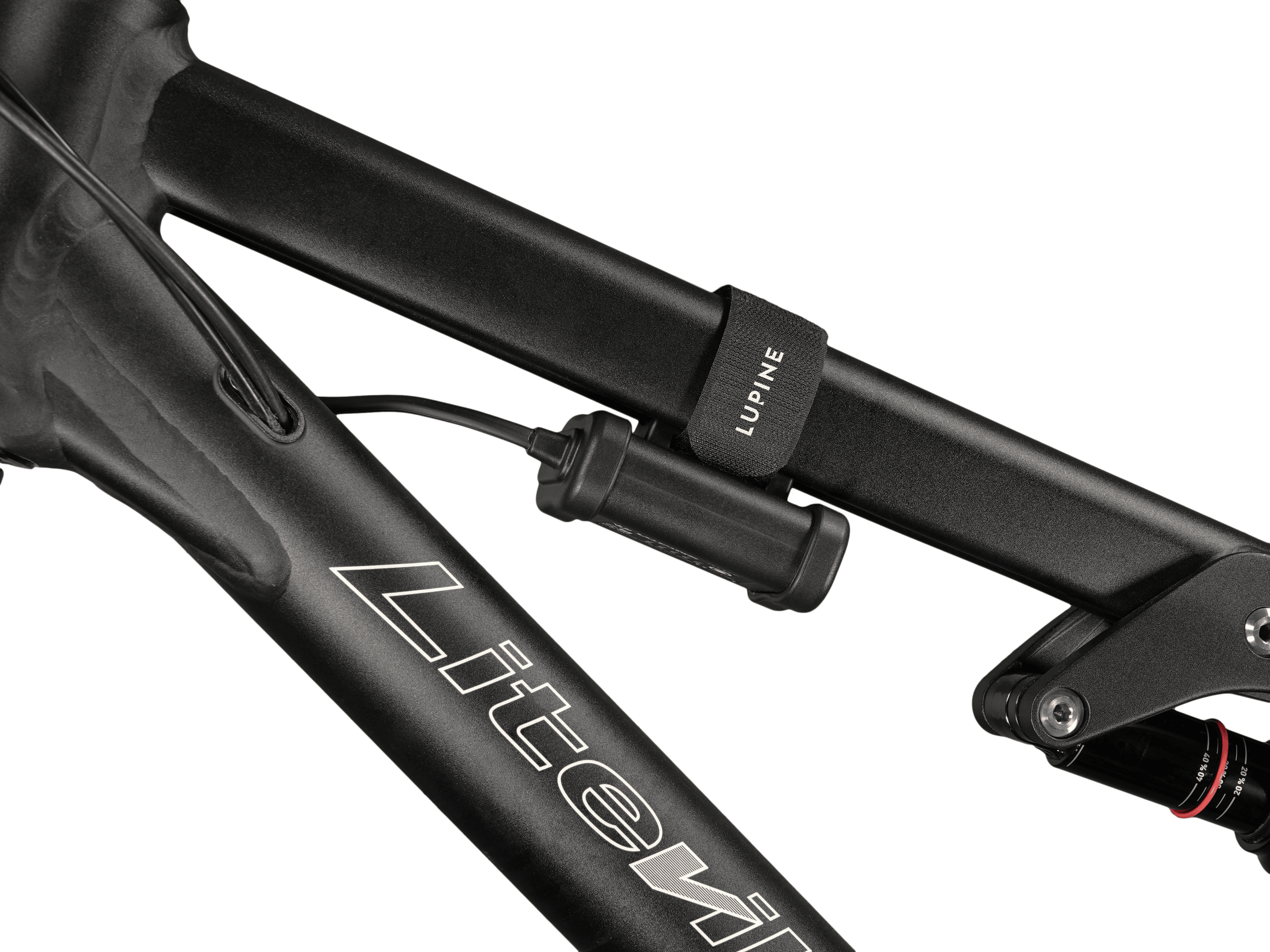 5.0 Ah SmartCore Akku mit Klettband am Rahmen montiert | 5.0 Ah SmartCore battery mounted on the frame with hook-and-loop strap