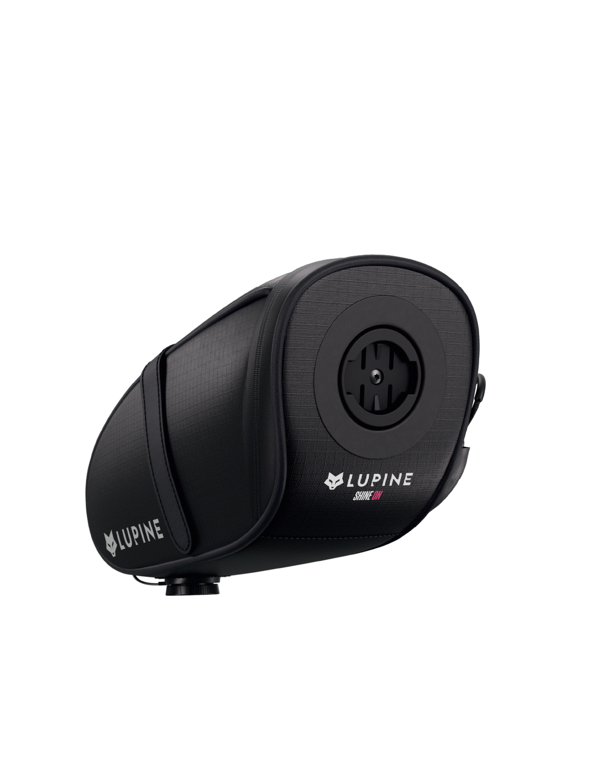 Lupine UFO Satteltasche mit Garmin-Rücklichtaufnahme – schwarze Fahrrad-Satteltasche, Einzelteil