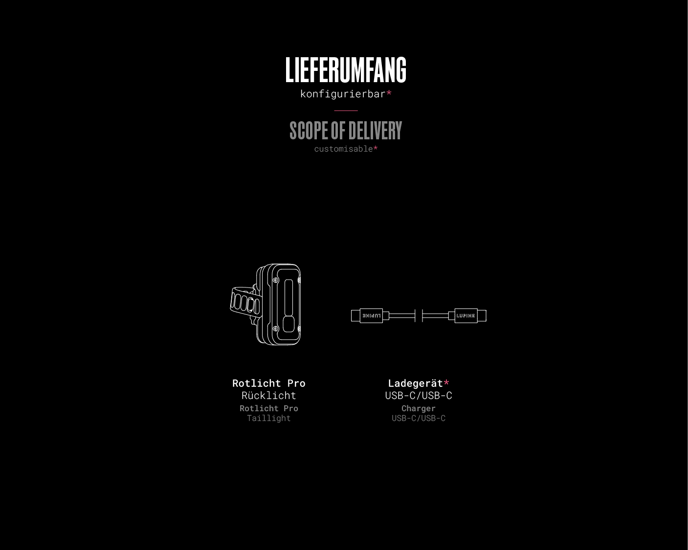 Lieferumfang – Rotlicht Pro (Int)