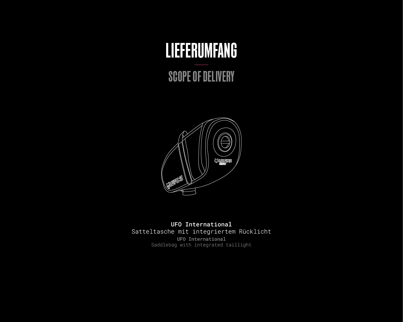 What's in the box – UFO Satteltasche International: 1× UFO Saddlebag International.